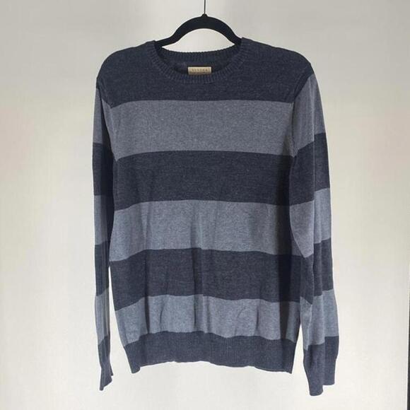 Stylish Striped Crewneck Sweater - Navy Stripes - Picture 1 of 4